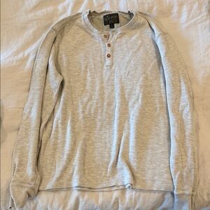Lucky Brand Light Beige Crewneck with Navy and Gold Label